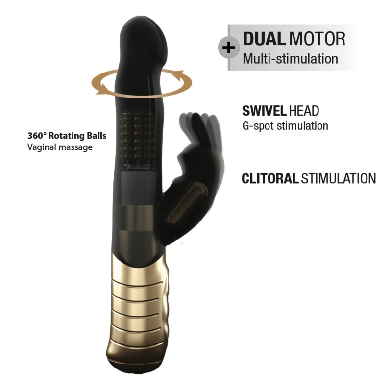 LOVELY PLANET DISTRIBUTION  | DORCEL - BABY RABBIT RECHARGEABLE - BLACK & GOLD 