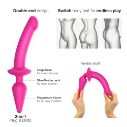 LOVELY PLANET DISTRIBUTION  | STRAP ON ME  - SWITCH PLUG-IN SEMI-REALISTIC DILDO - FUCHSIA