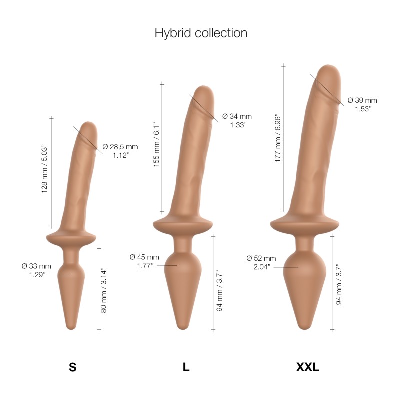 LOVELY PLANET DISTRIBUTION  | STRAP ON ME  - SWITCH PLUG-IN REALISTIC DILDO - CARAMEL