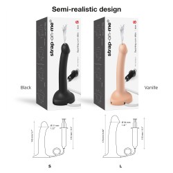 LOVELY PLANET DISTRIBUTION  | STRAP ON ME - SQUIRTING CUM SEMI-REALISTIC DILDO  BLACK - S